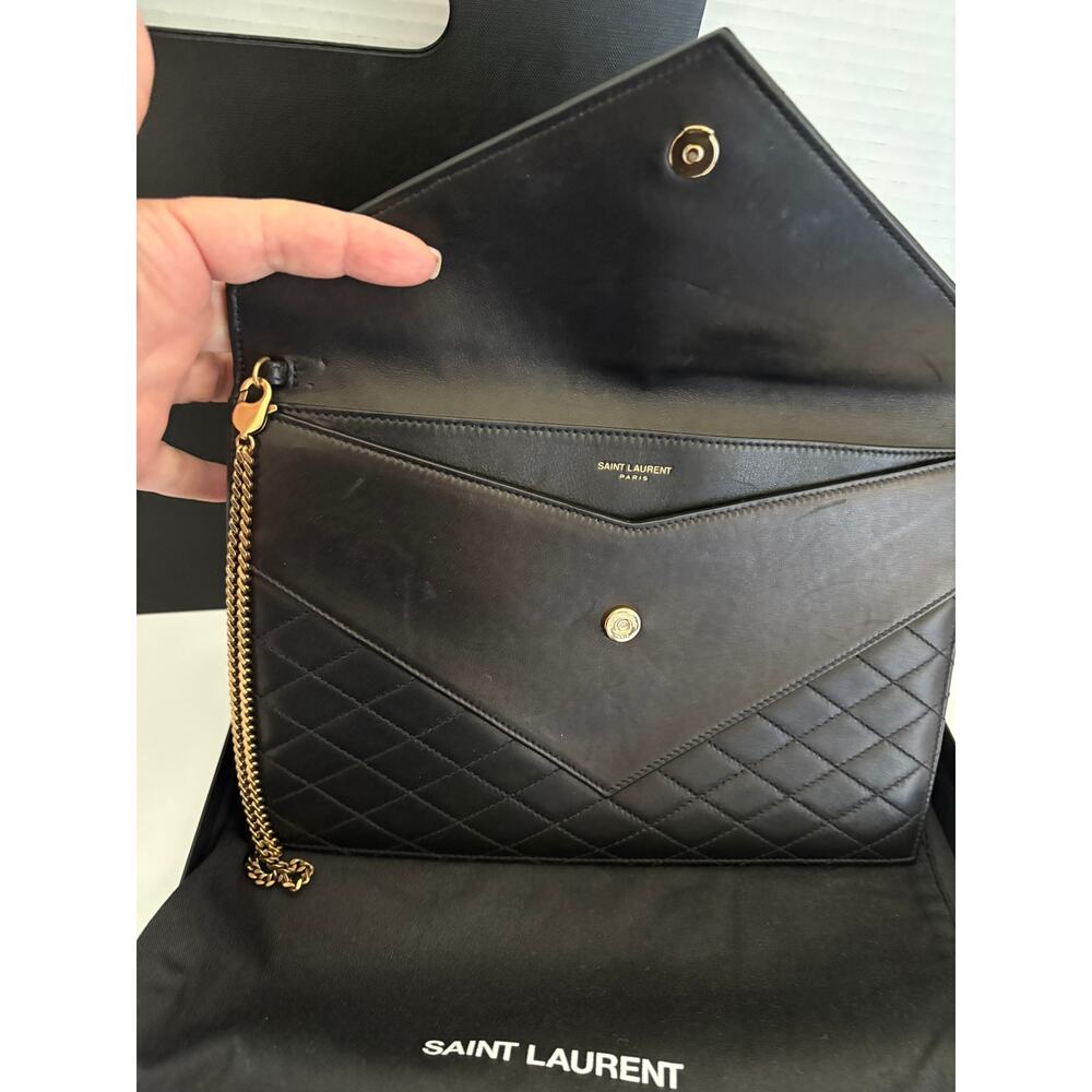 Yves Saint Laurent Black Medium Pouch - Fleur Corrigee Pigmentee - NEW - Picture 5 of 9